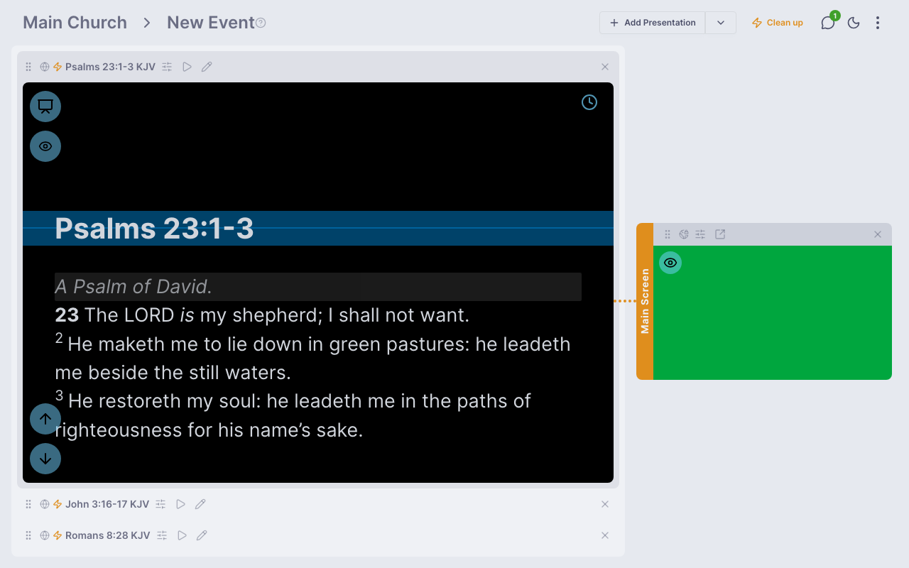 The event dashboard