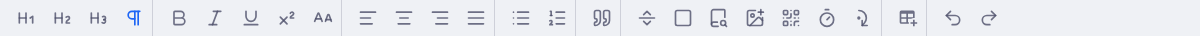 The editor formatting toolbar